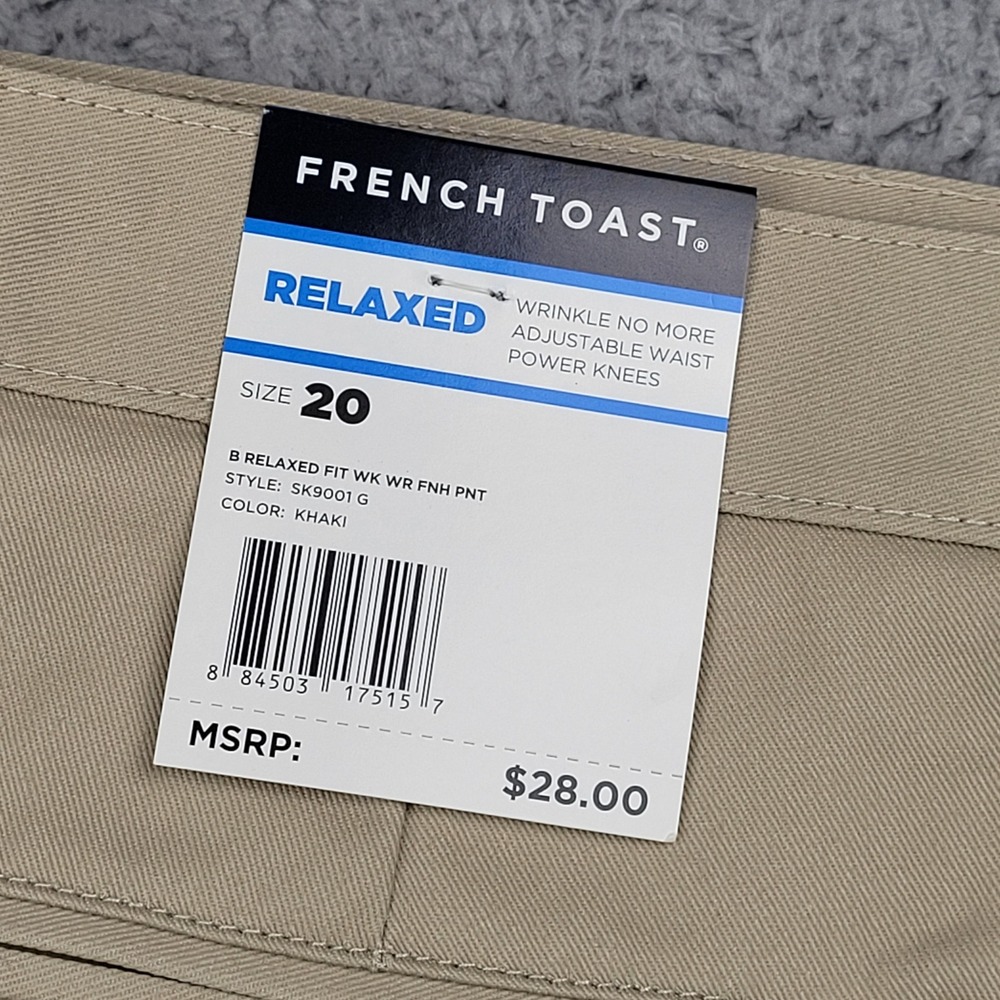 French Toast Kids Relaxed Khaki Pants Size 20‎ Adjustable Waist School Uniform - Picture 2 of 6